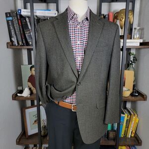 Lauren Ralph Lauren Men's Sport Coat Two Button Herringbone Tweed Wool Brown 41R